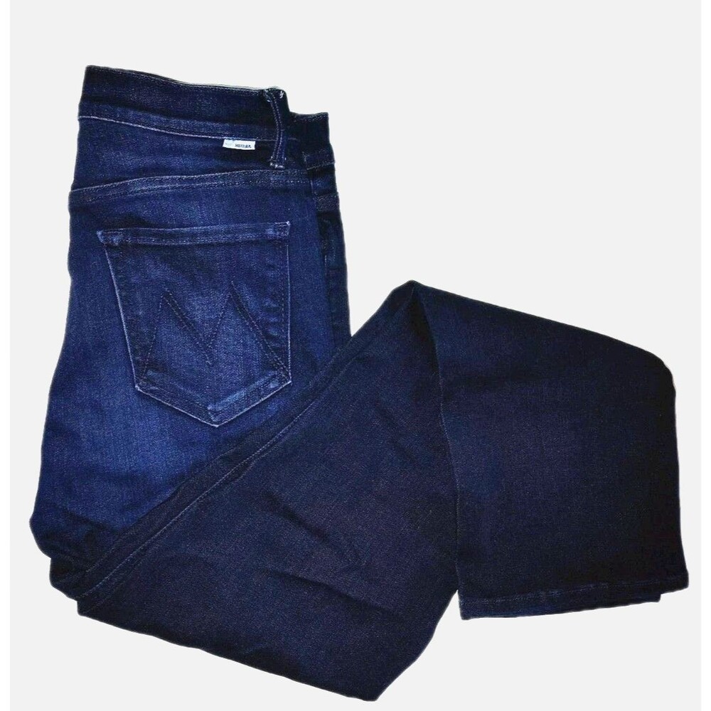 Mother Dark Blue The Mid Rise Dazzle Ankle Jeans Size 28   44